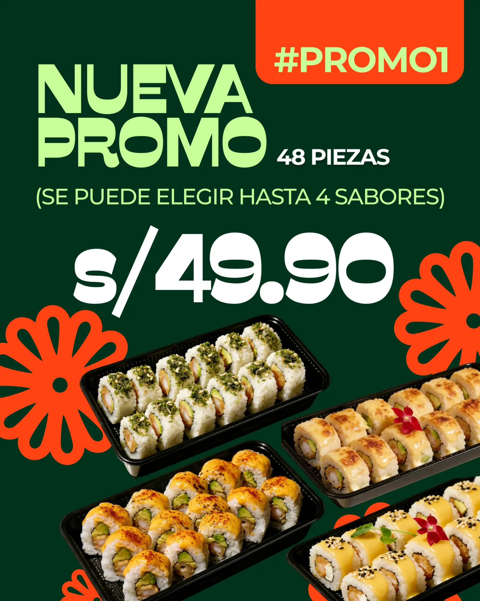 Promo de 48 makis ATAMA a S/ 49.90